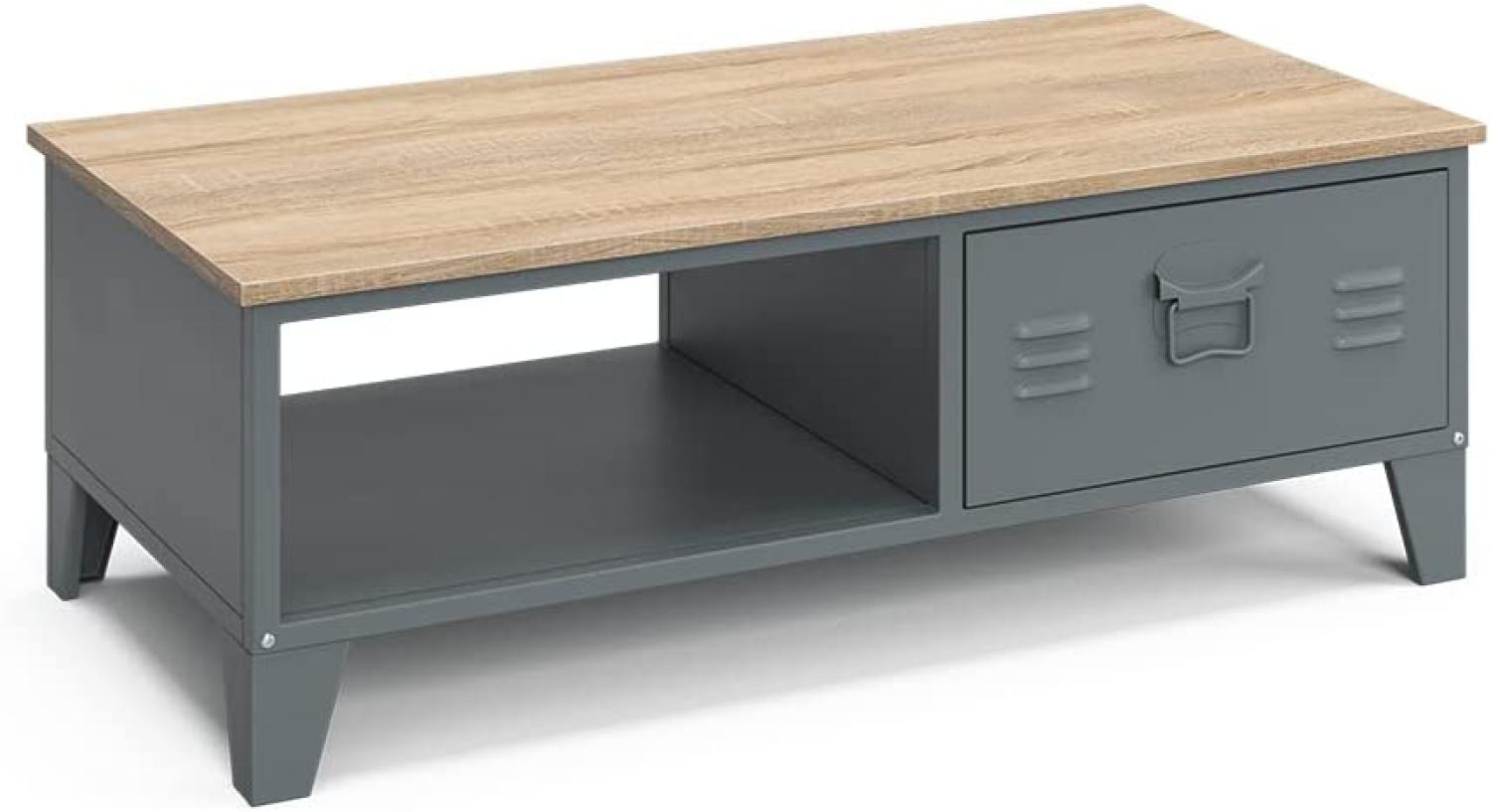 Vicco Couchtisch Sofatisch Beistelltisch Urban Grau Kaffeetisch Ablage Schublade Bild 1