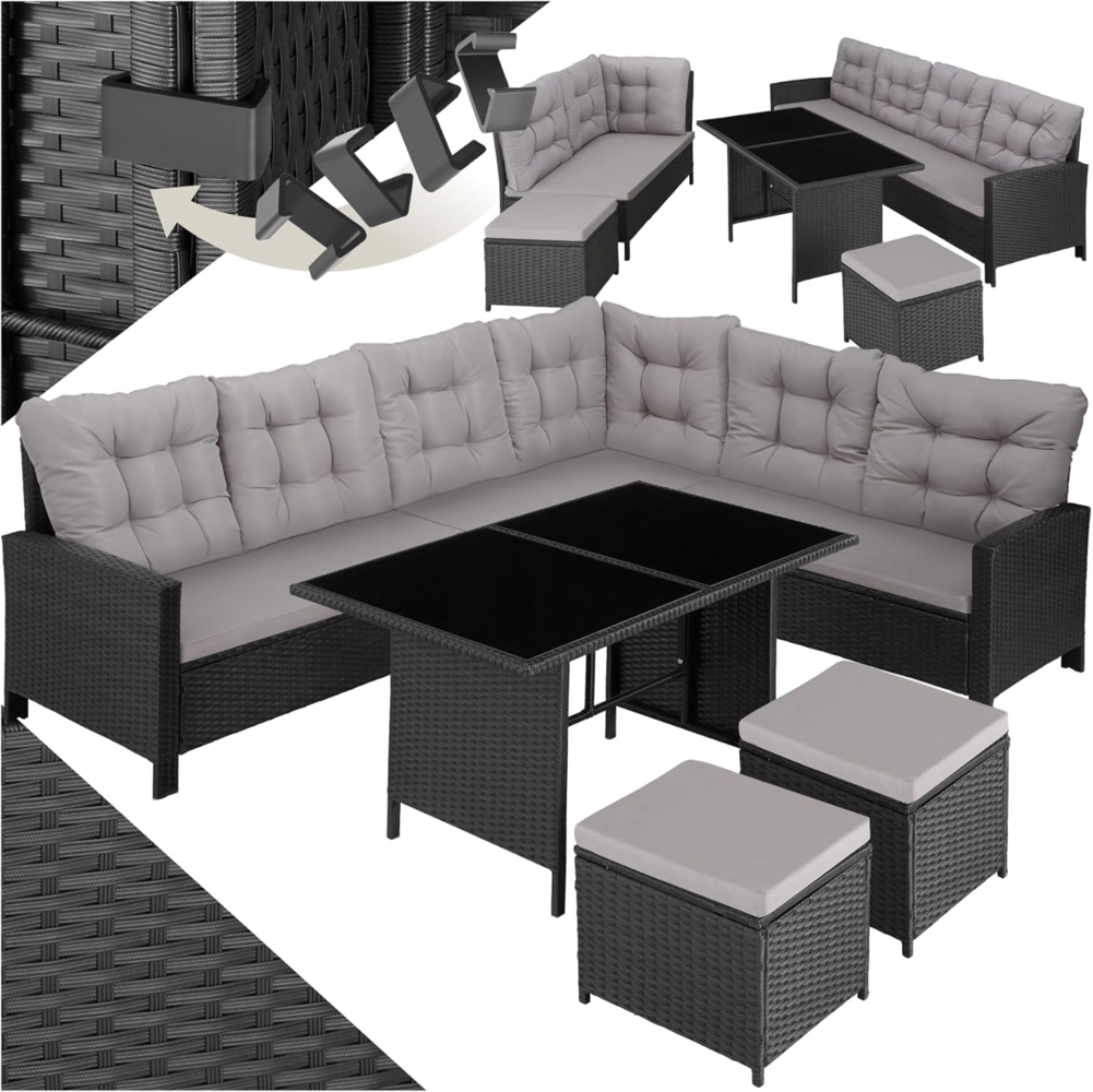 tectake Loungeset Rattan Lounge, (Set, 6-tlg), für 6 bis 8 Personen Bild 1