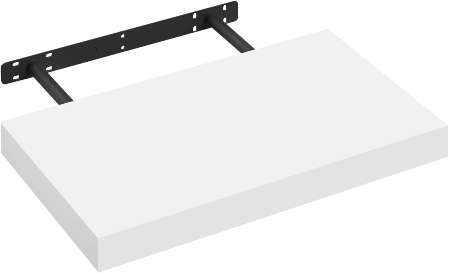 eSituro Wandregal, schwebendes Regal für Wandmontage, Schweberegal Hängeregal Wandbrett im Wohnzimmer Schlafzimmer Küche Badezimmer, arktisweiß, MDF, 30 x 3,8 x 22,9 cm Bild 1