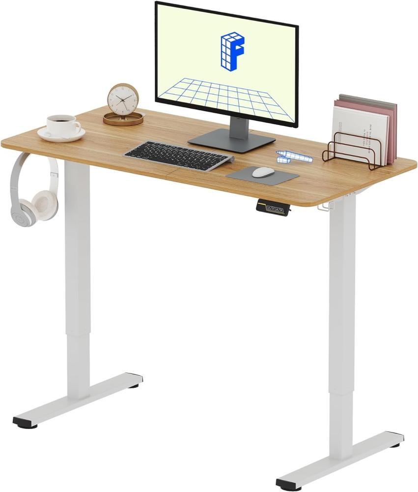 FLEXISPOT Elektrischer Höhenverstellbarer Schreibtisch 120 x 60 cm, Ergonomischer Tischplatte, Steh-Sitz Tisch Computertisch, einfache Montage, Adjustable Desk(Ahorn) Bild 1