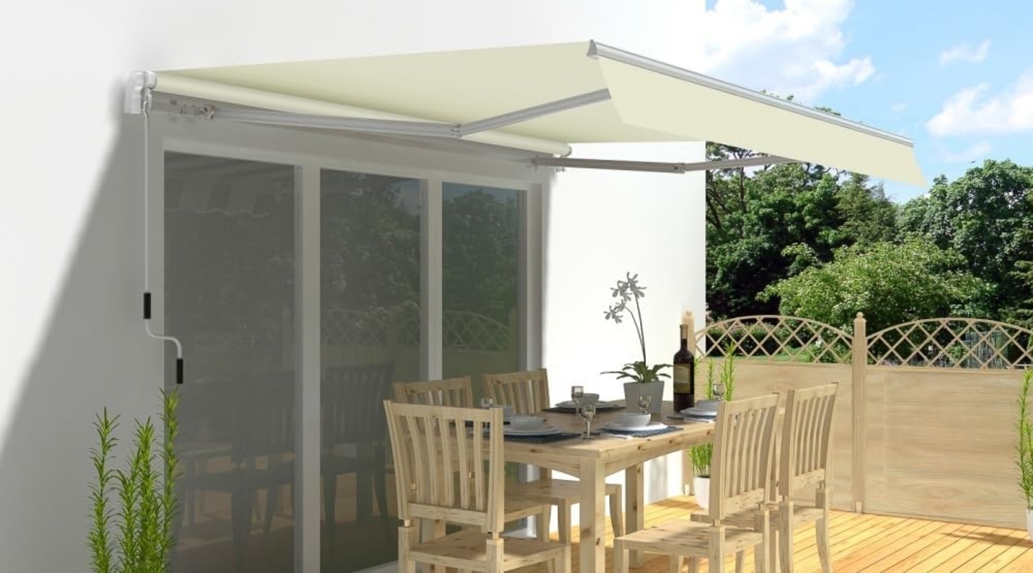 Jet-Line Markise Sunpower 5 m in beige Gelenkarmmarkise Bild 1