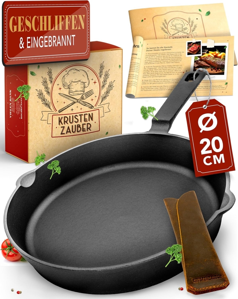 Krustenzauber Bratpfanne Geschliffene Gusseisenpfanne Induktion einzeln oder im Set Bild 1
