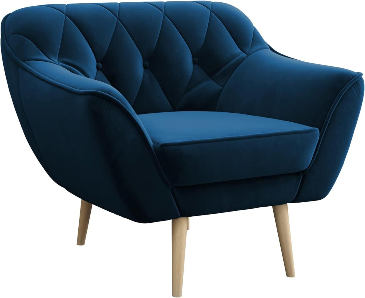 MKS MEBLE Sofa - Moderne Sofa - Skandinavische Deko Polstersofa - Pirs Loungesofa - Eine Persone Marineblau Bild 1