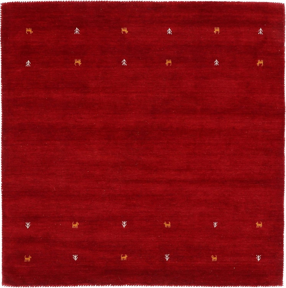 carpetfine Wollteppich Gabbeh-Uni, quadratisch, Höhe: 15 mm, reine Wolle, handgewebt, Gabbeh Loom Tiermotiv, Sonderform Quadrat Bild 1