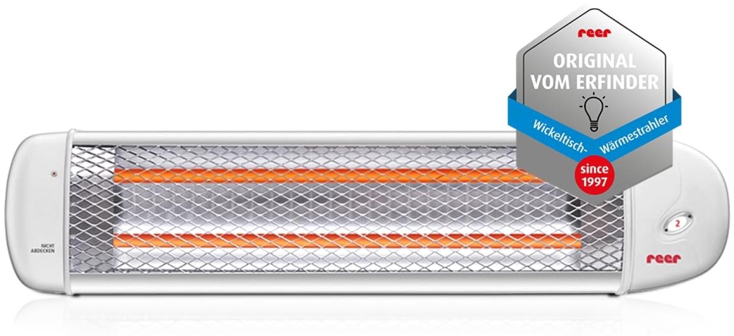 Reer Wickeltisch-Wärmestrahler weiß, Wandmontage, 2 Heizstufen und Abschaltautomatik Bild 1