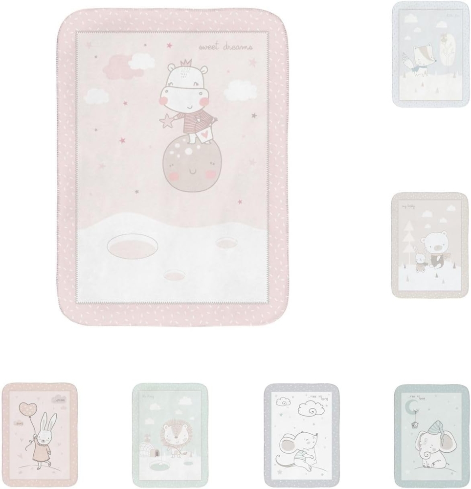 Kikkaboo Babydecke Super Soft 80x110 cm, weiche Fleece-Decke, ab Geburt pink Bild 1