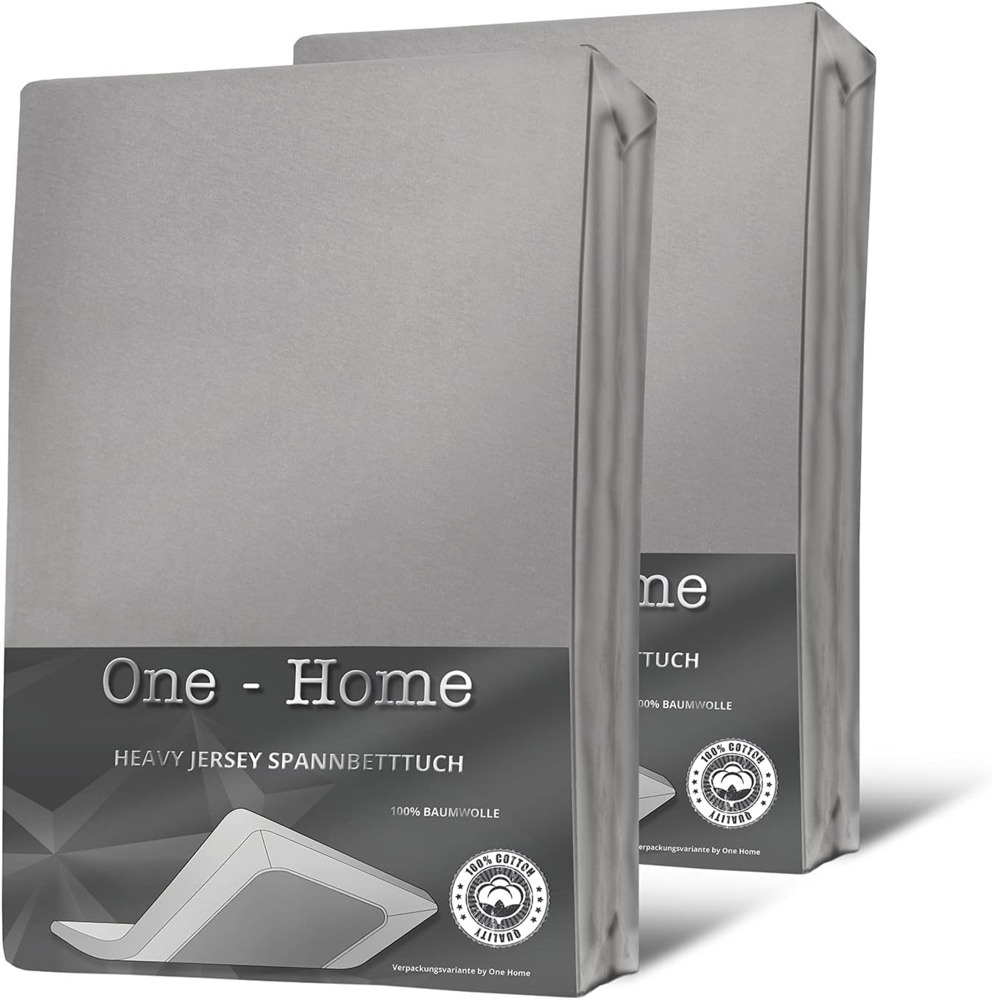 One Home Spannbettlaken Heavy, Jersey, Gummizug: rundum, (2 Stück), Double Pack, erhöhtes Flächengewicht Bild 1