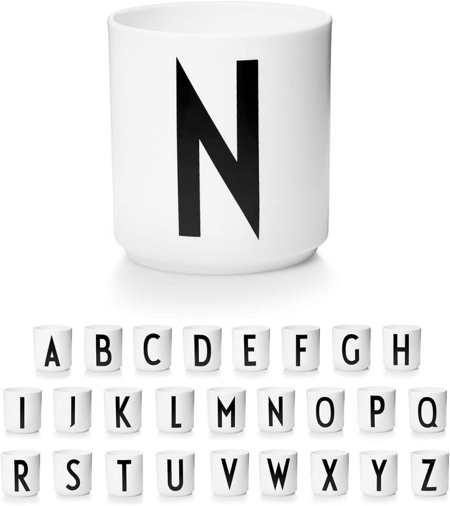 Design Letters Porzellan Kaffeetassen A-Z Weiß | Kaffeetasse | Geschenke für frauen, Männer | Verwendungals Zahnputzbecher, Teetasse | Dekorativ Design Tasse | Premium dekorativen Buchstaben becher Bild 1