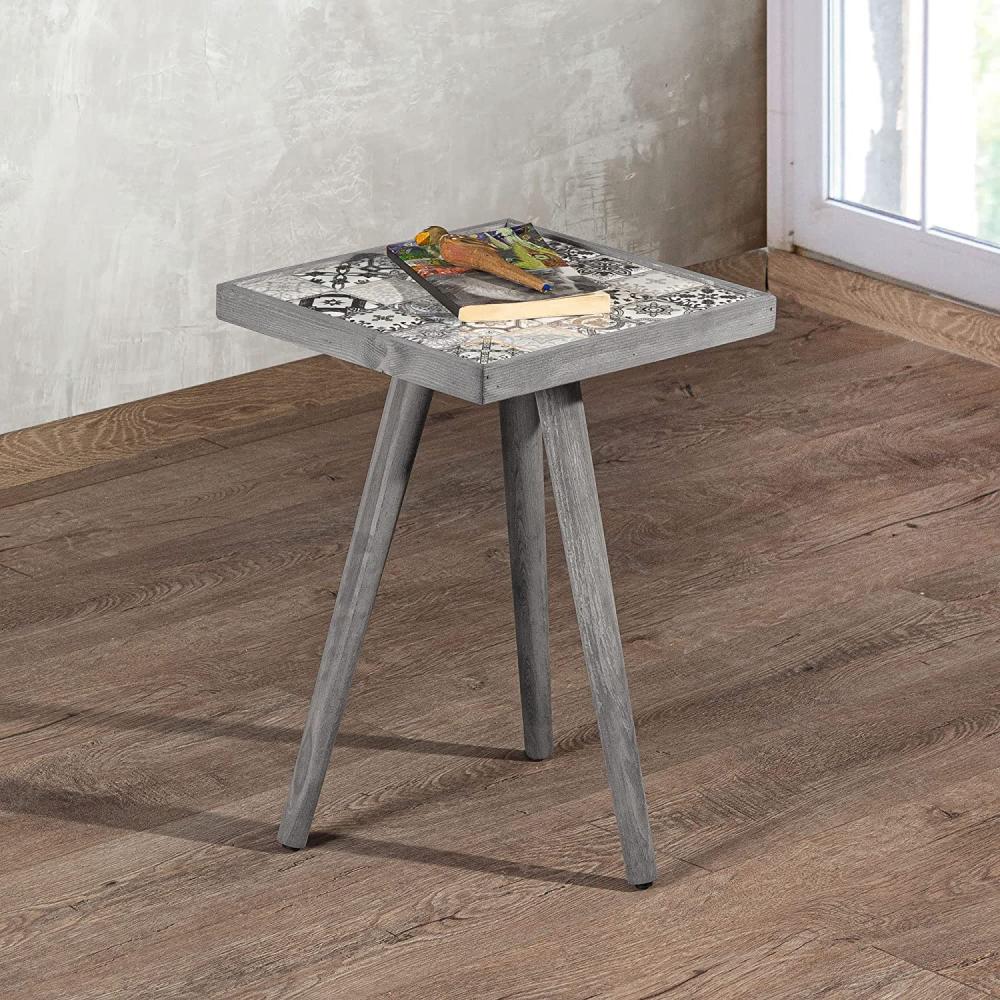 Beistelltisch Götene 45 x 32 x 32 cm Grau [en. casa] Bild 1