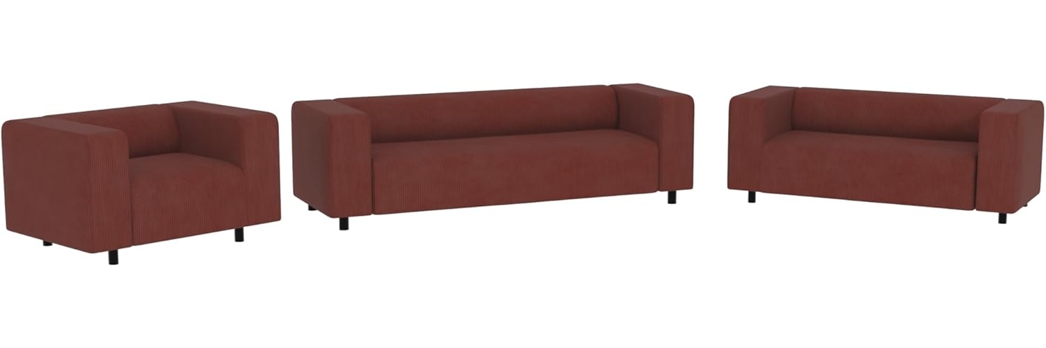 S-Style Möbel Polstergarnitur 3+2+1 Gustav aus Cord-Stoff mit bequemem Sitz, (1x3-Sitzer-Sofa, 1x2-Sitzer-Sofa, 1x Sessel) Bild 1