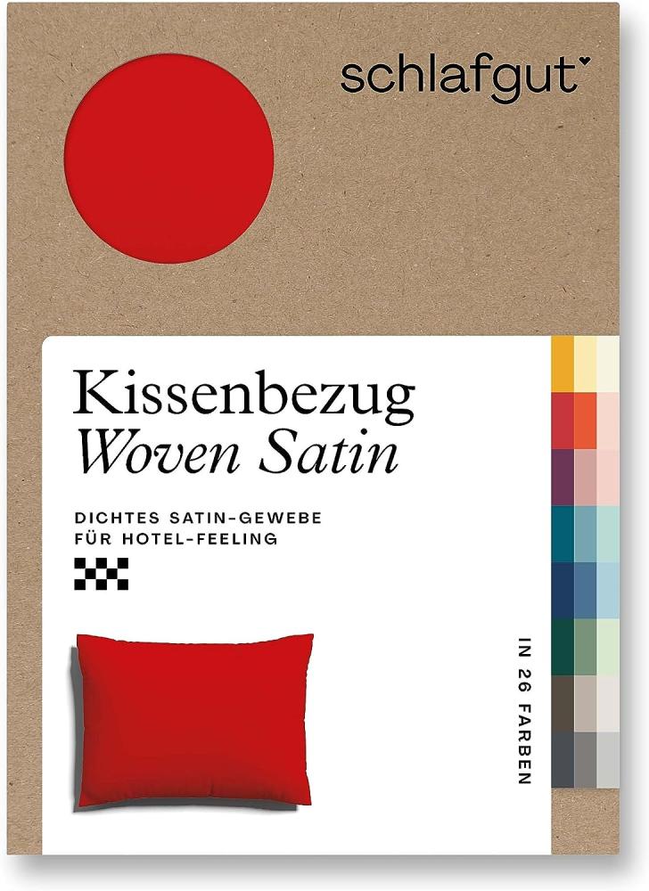 Schlafgut Woven Satin Bettwäsche|Kissenbezug einzeln 70x90 cm| red-deep Bild 1