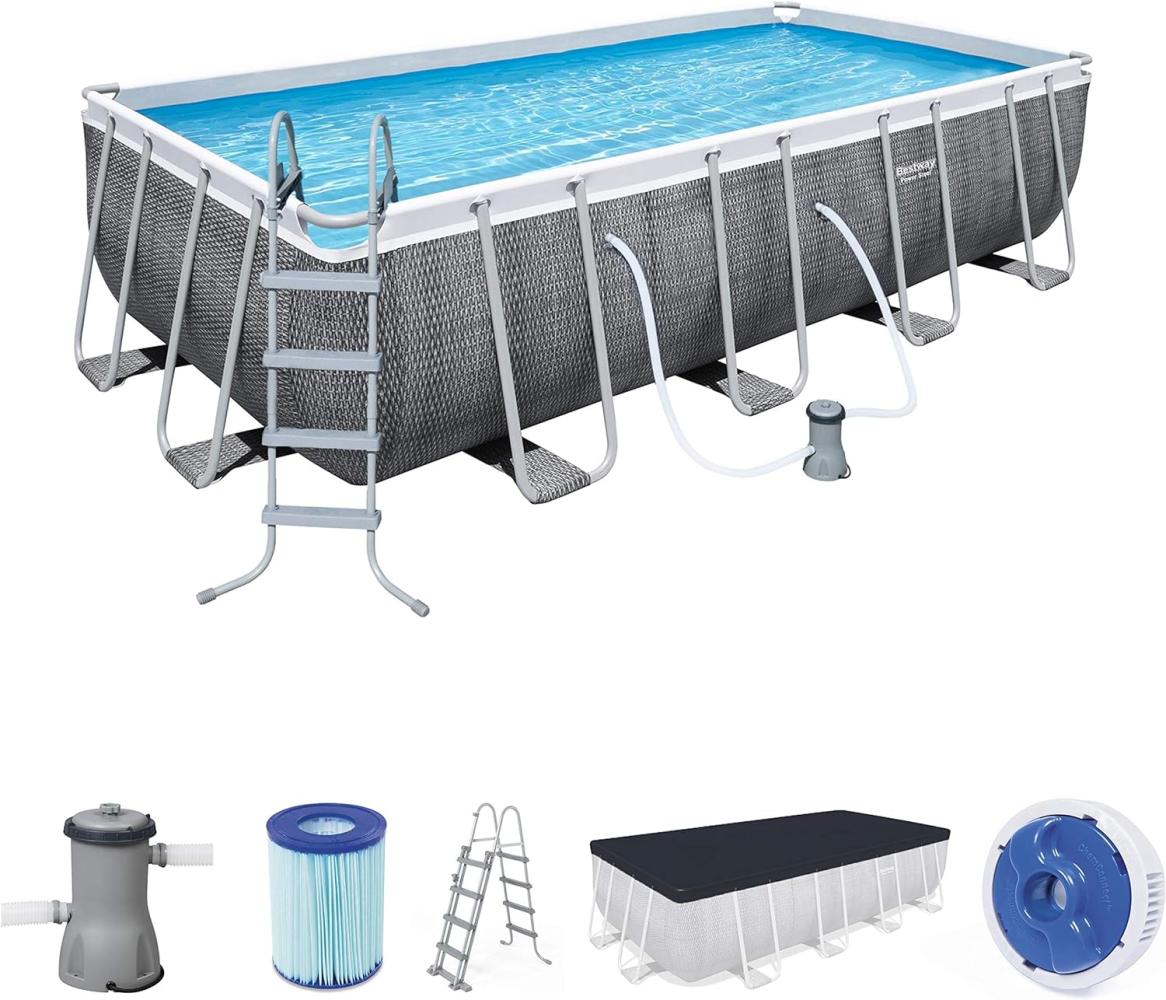 Bestway Power Steel Frame Pool Komplett-Set, eckig, 488x244x122cm, 56996 Bild 1