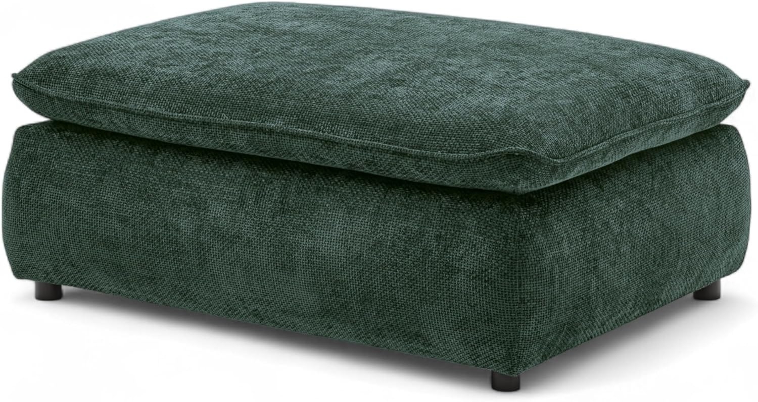 Polsterhocker Fußhocker 120x88 cm, Sitzhöhe 42 cm, rechteckig, pflegeleichter Stoffbezug, passend zum Big Sofa, Modell Vince, Moosgrün Bild 1