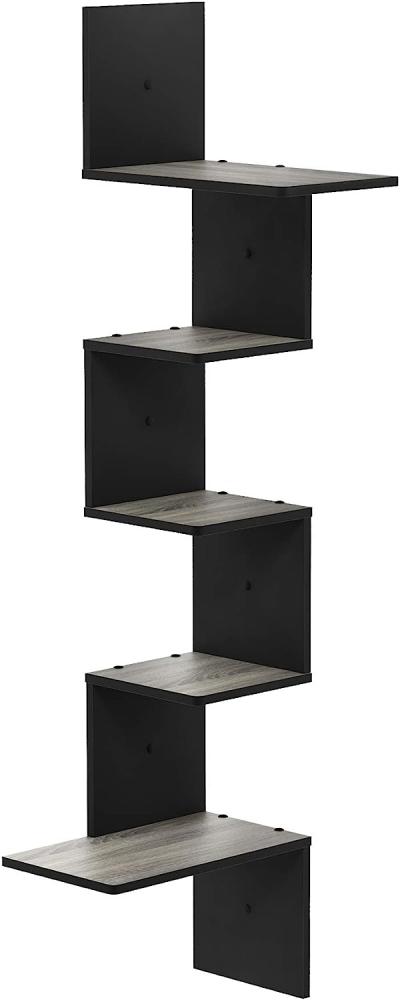 Furinno Rossi 5-stufiges Wandregal, Französisches Eichengrau, 34 x 34 x 123. 6 cm Bild 1