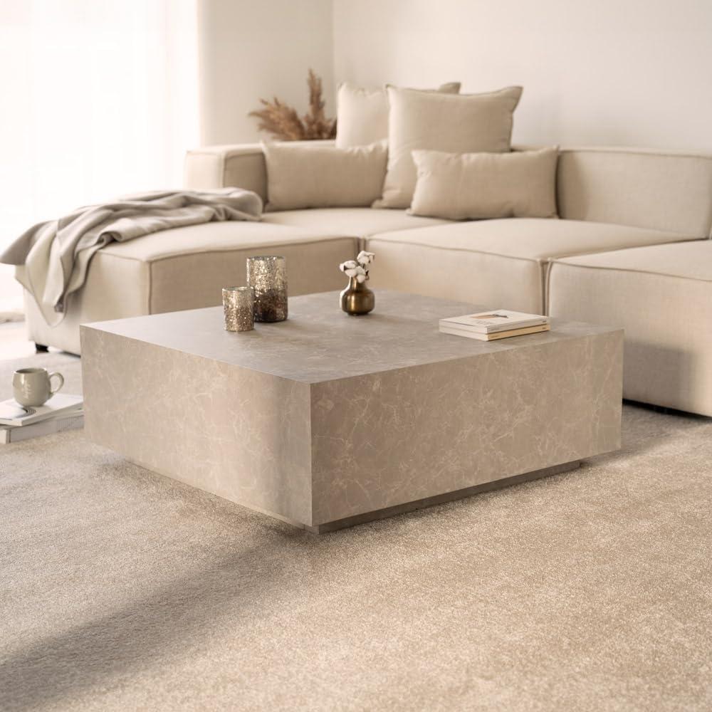 HOME DELUXE Couchtisch AMIRI XL 95 x 35 x 95 cm, Marmoroptik, Wohnzimmertisch, Beistelltisch Bild 1