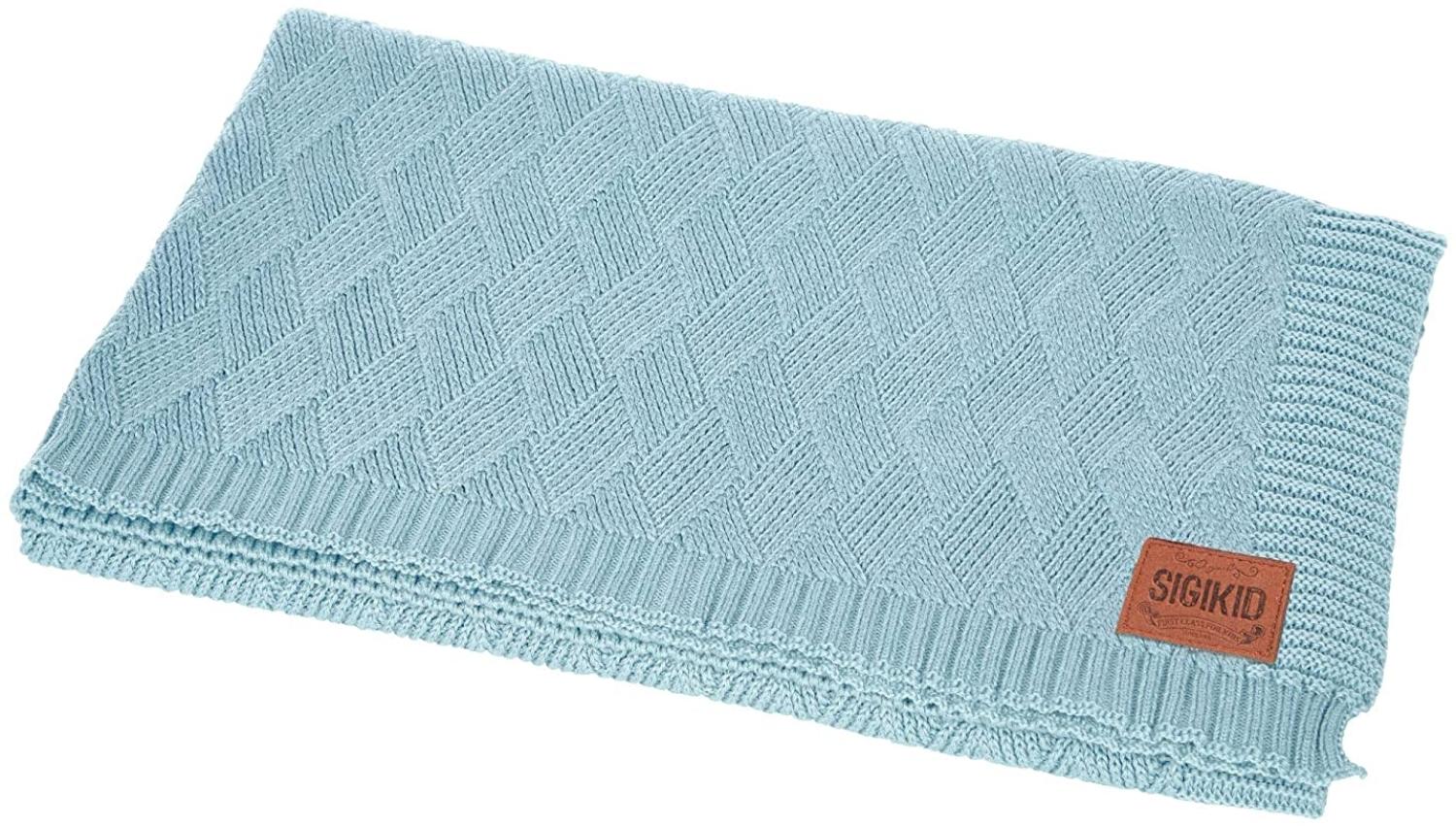 sigikid 39739 Strickdecke, blau Bild 1