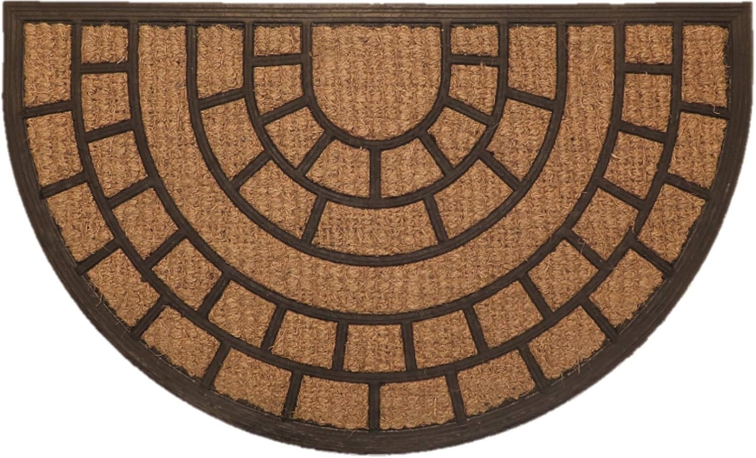 oKu-Tex Fußmatte Structure halbrunder Türvorleger, Kokos und Gummi, halbrund, verschiedene Muster 45 x 75 cm Bild 1