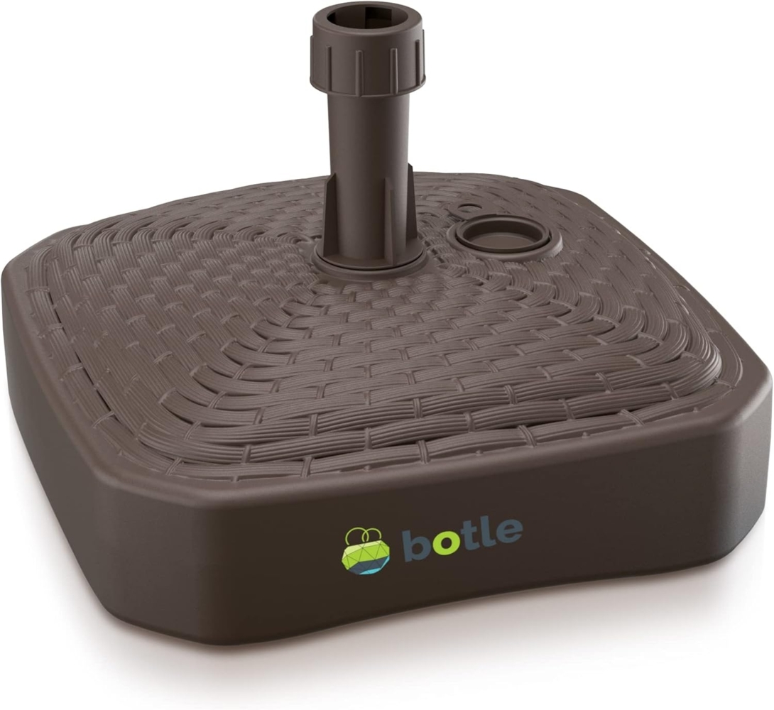 Schirmständer Schirmhalter Sonnenschirmständer Umbra Ständer aus Kunststoff Quadratisch Form zu Garten Terrasse Strand Rattan Sonnenschirmfuß befüllbar mit Sand Wasser oder Kies Sonnenschirm Flagge Ma Bild 1