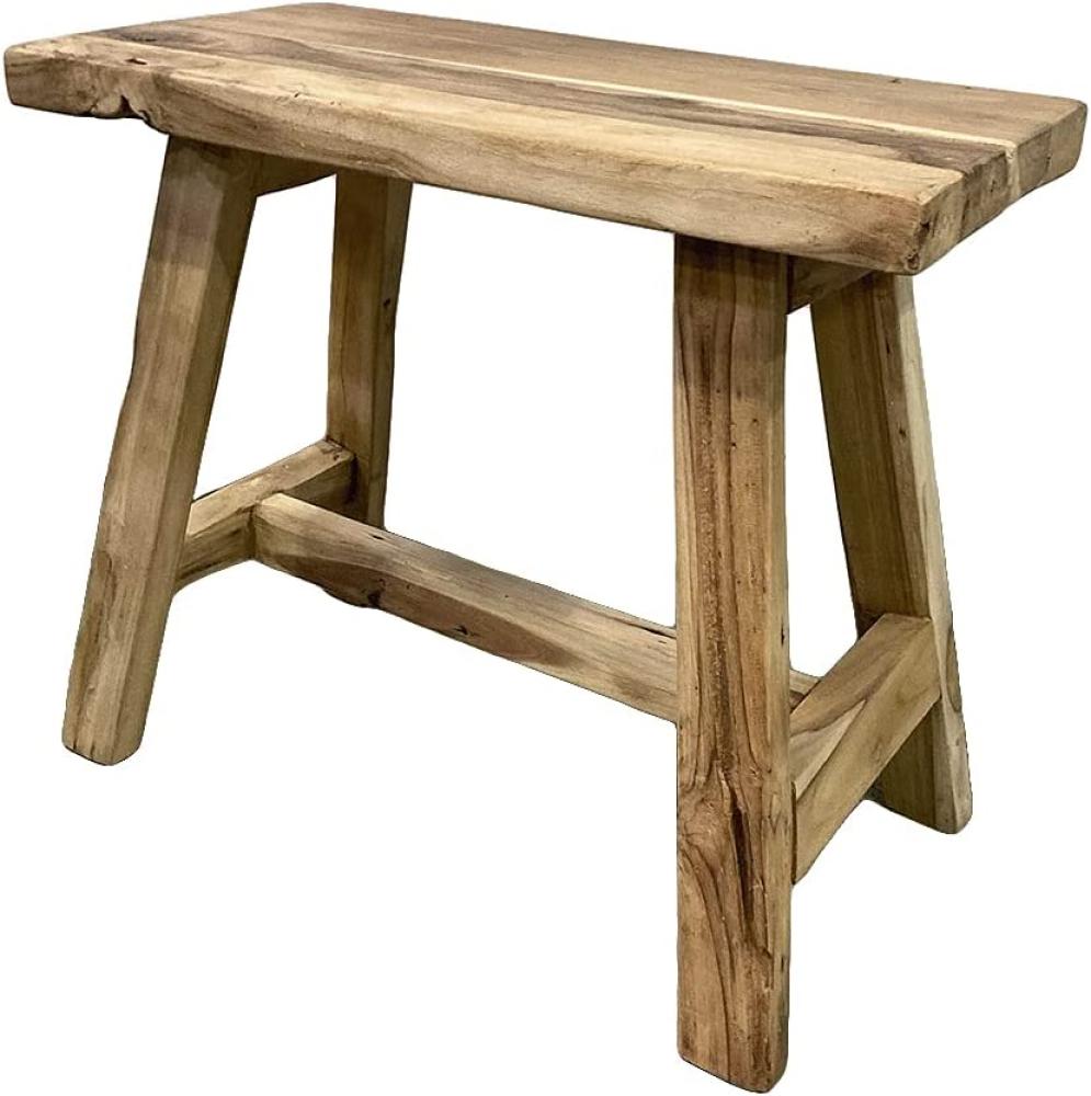 Hocker GEMI aus recyceltem Teak ca. L50cm in Natural Holzhocker Bild 1