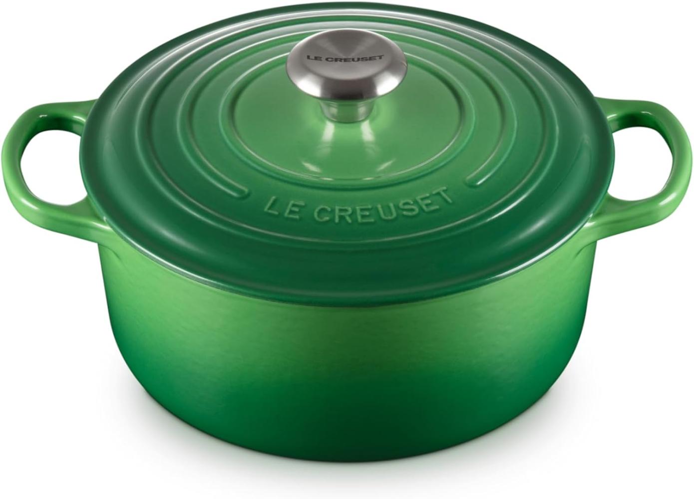 Le Creuset Signature Gusseisen-Bräter mit Deckel, Für alle Herdarten und Induktion geeignet, Rund, Bamboo Green, 24,0 cm, 4.2 Bild 1