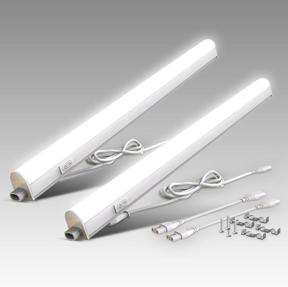 B.K.Licht LED Unterbauleuchte 2er Set Lichtleiste 8W 700lm 4.000K - BKL1512, LED fest integriert, Neutralweiß, Weiß 573x22x30mm (LxBxH) Küche erweiterbar durch Stecksystem Bild 1