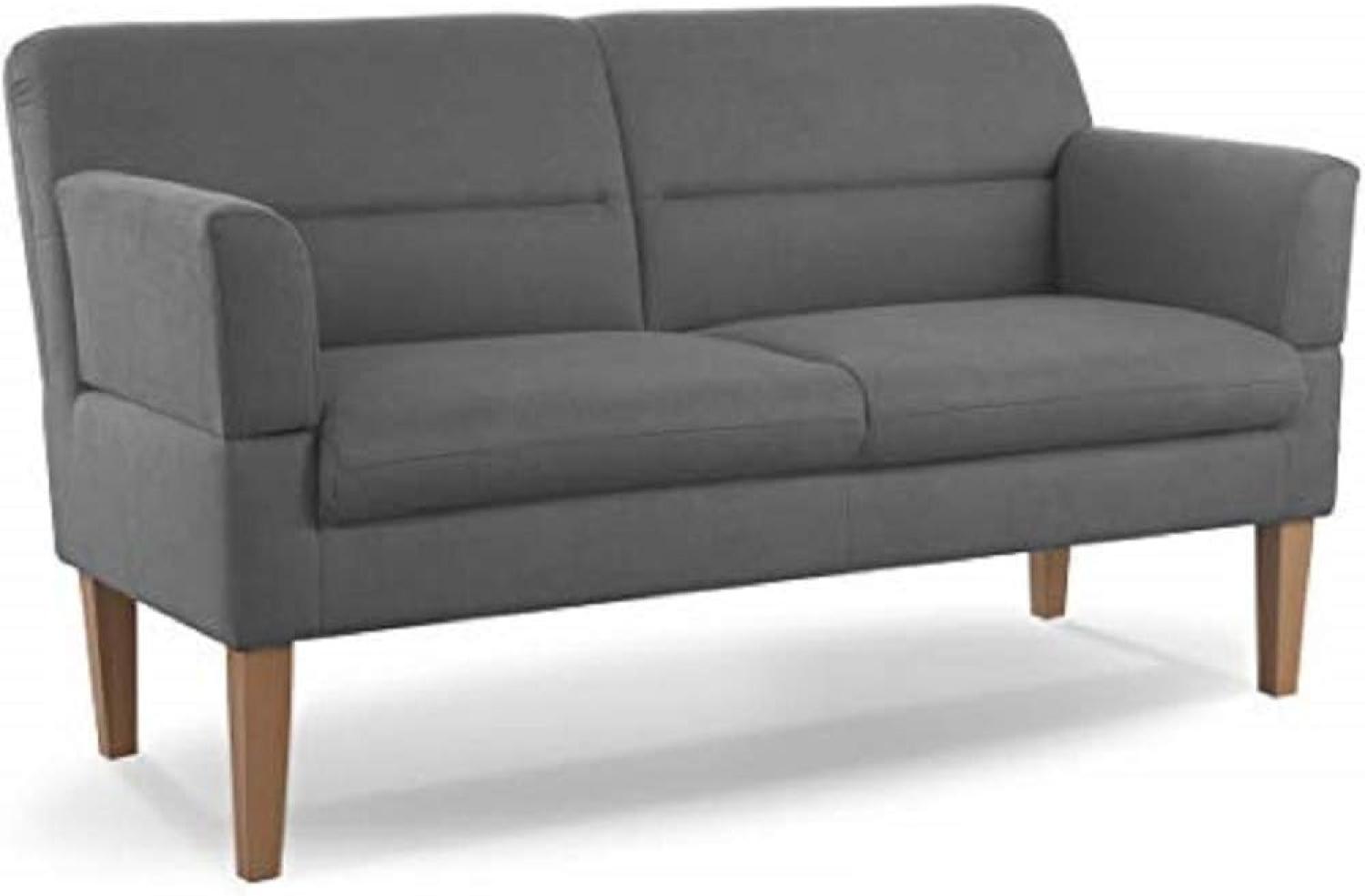 CAVADORE 2,5-Sitzer Küchensofa Kira / Sitzbank für Küche, Esszimmer oder Wohnküche inkl. Armteilverstellung / Leichte Fleckenentfernung dank Soft Clean / 168 x 94 x 81 / Flachgewebe: Grau Bild 1