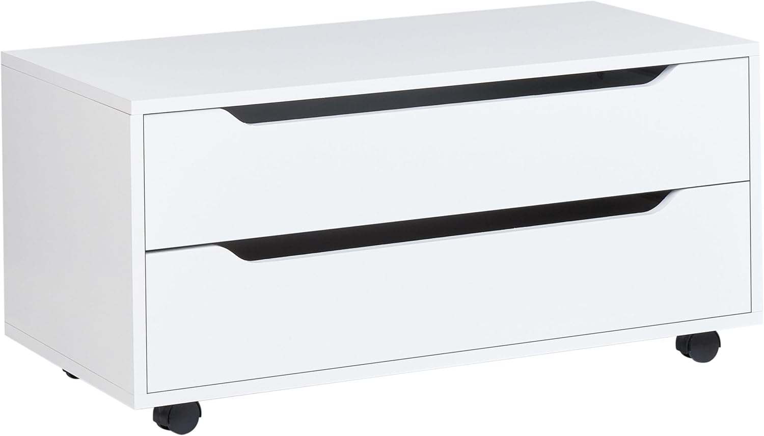 Badezimmerschrank OSASCO mit Rädern 80 cm Weiß Bild 1