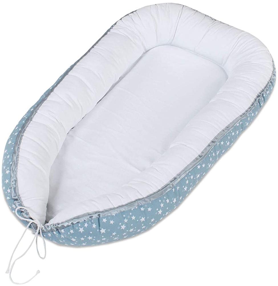 babybay Kuschelnest, azurblau Sterne weiß Bild 1