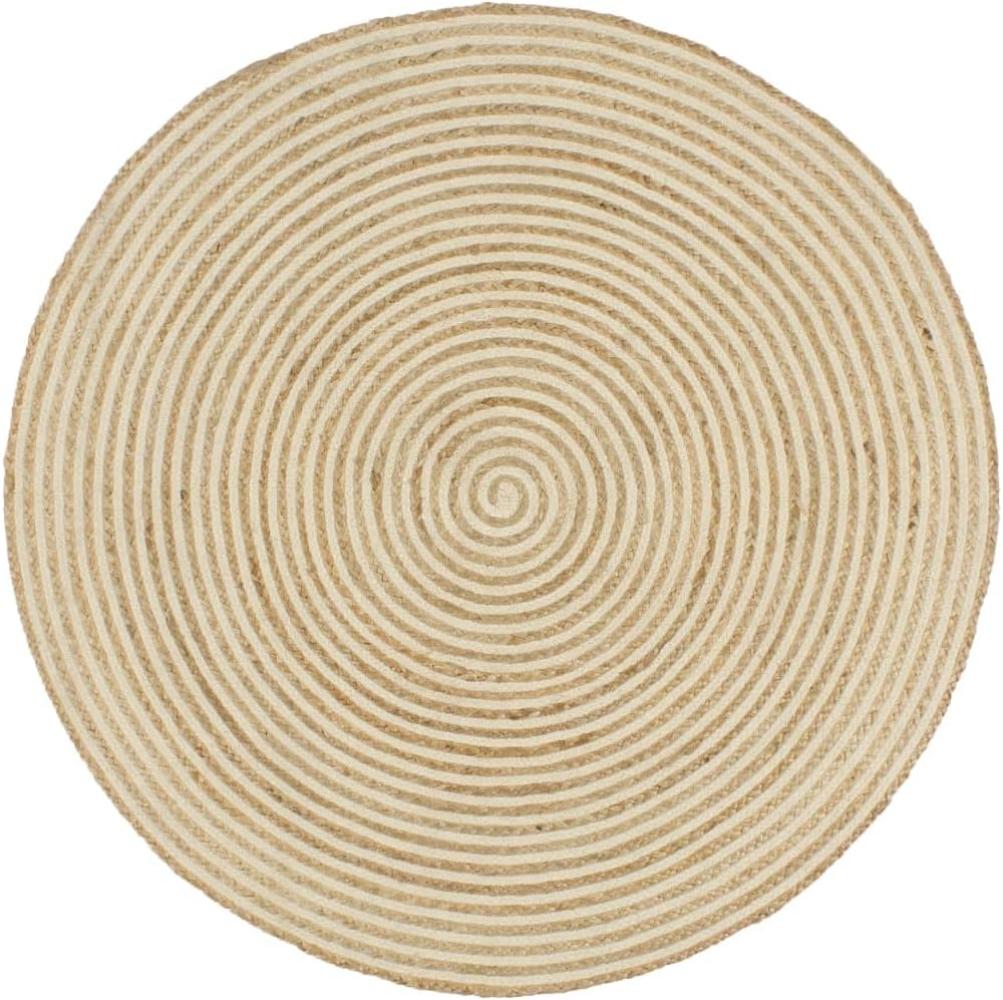 vidaXL Teppich Handgefertigt Jute mit Spiralen-Design Weiß 150 cm 133718 Bild 1