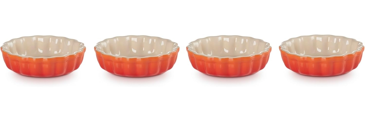4er-Set Tarte-Form 11 cm Ofenrot Poterie Le Creuset Backform - Backofen geeignet, Spülmaschinenfest Bild 1