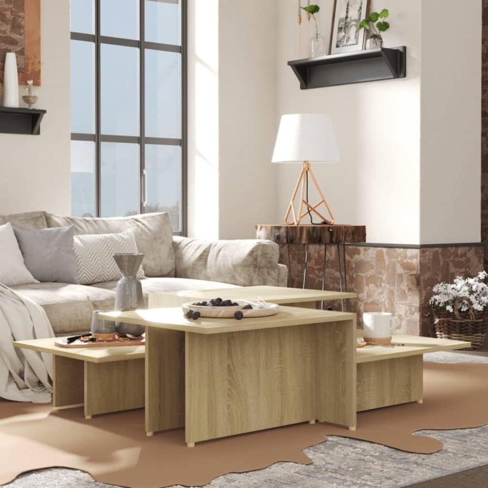 vidaXL Couchtische 2 Stk. Sonoma-Eiche 111,5 x 50 x 33 cm Spanplatte Bild 1