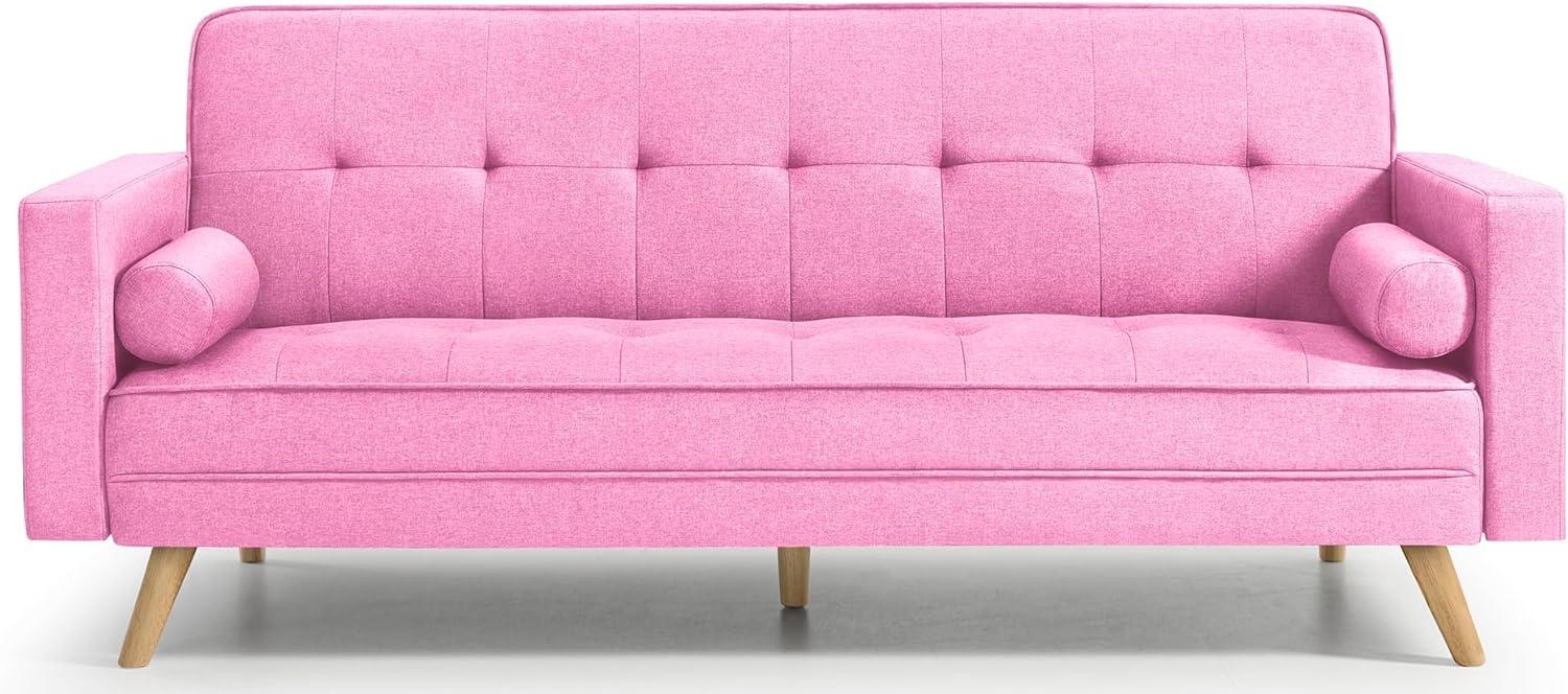 HOGAR24 ES Schlafsofa Mod. 846 | 3-Sitzer-Sofa | klick-Clac-System | Farbe Rosa | Maße: 206 x 75 x 89 cm Bild 1