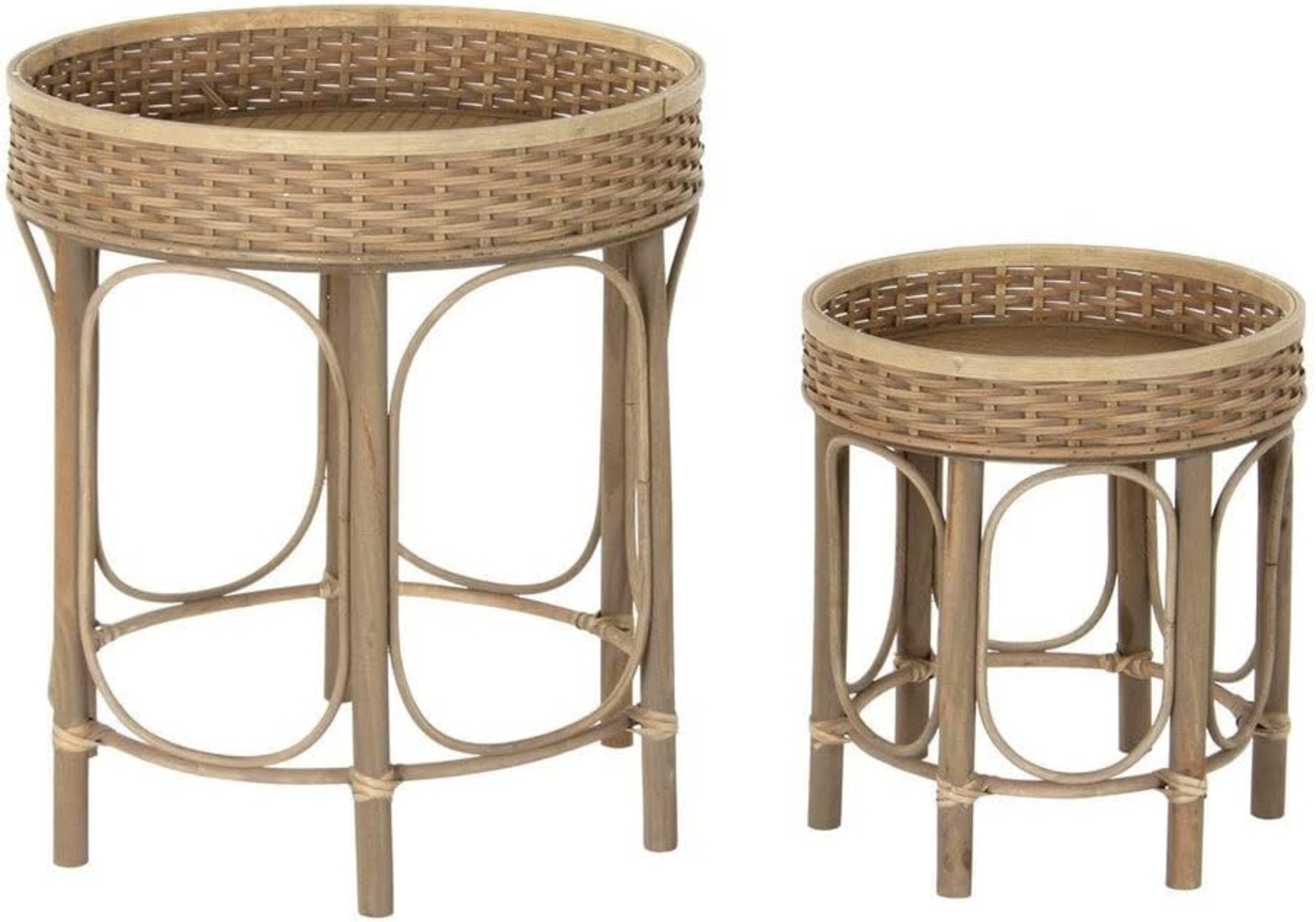 DKD Home Decor Beistelltisch DKD Home Decor Rattan (2 pcs) Bild 1