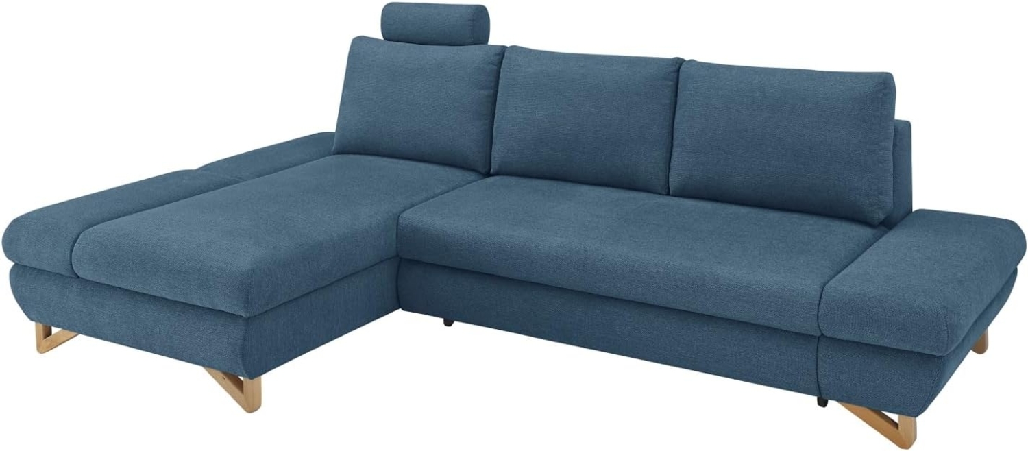 Ecksofa Skalm in blau mit Bettfunktion 284 cm Bild 1
