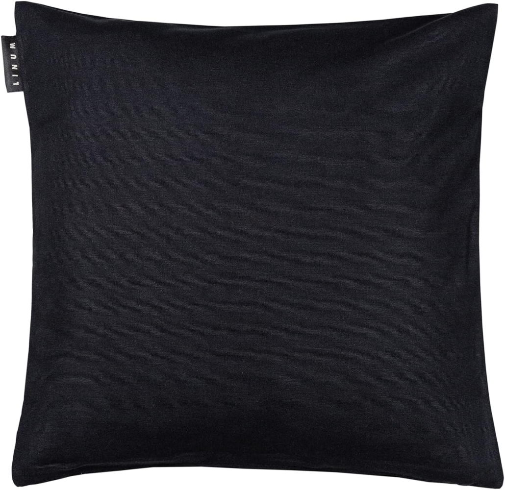 LINUM ANNABELL Elegant Kissenhülle 40x40 cm, 100% Baumwolle, Maschinenwaschbar, Schwarz Bild 1