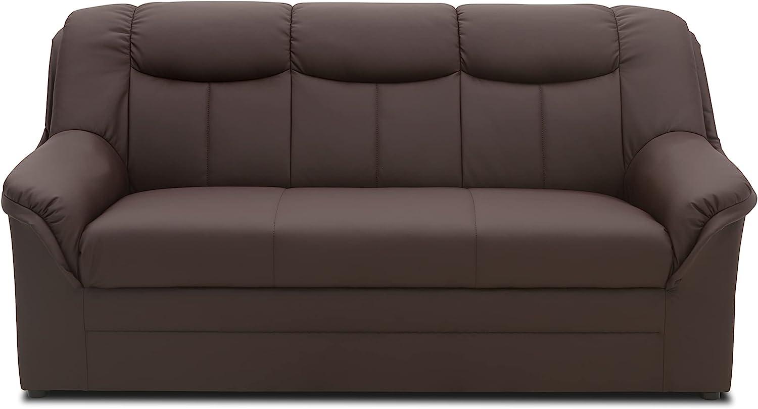 DOMO Collection Sofa Berlin | klassische Polstergarnitur mit hochwertigem Federkern, 3 Sitzer, schwarz Bild 1