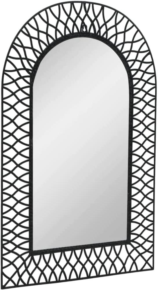 Garten-Wandspiegel Gewölbt 50x80 cm Schwarz Bild 1