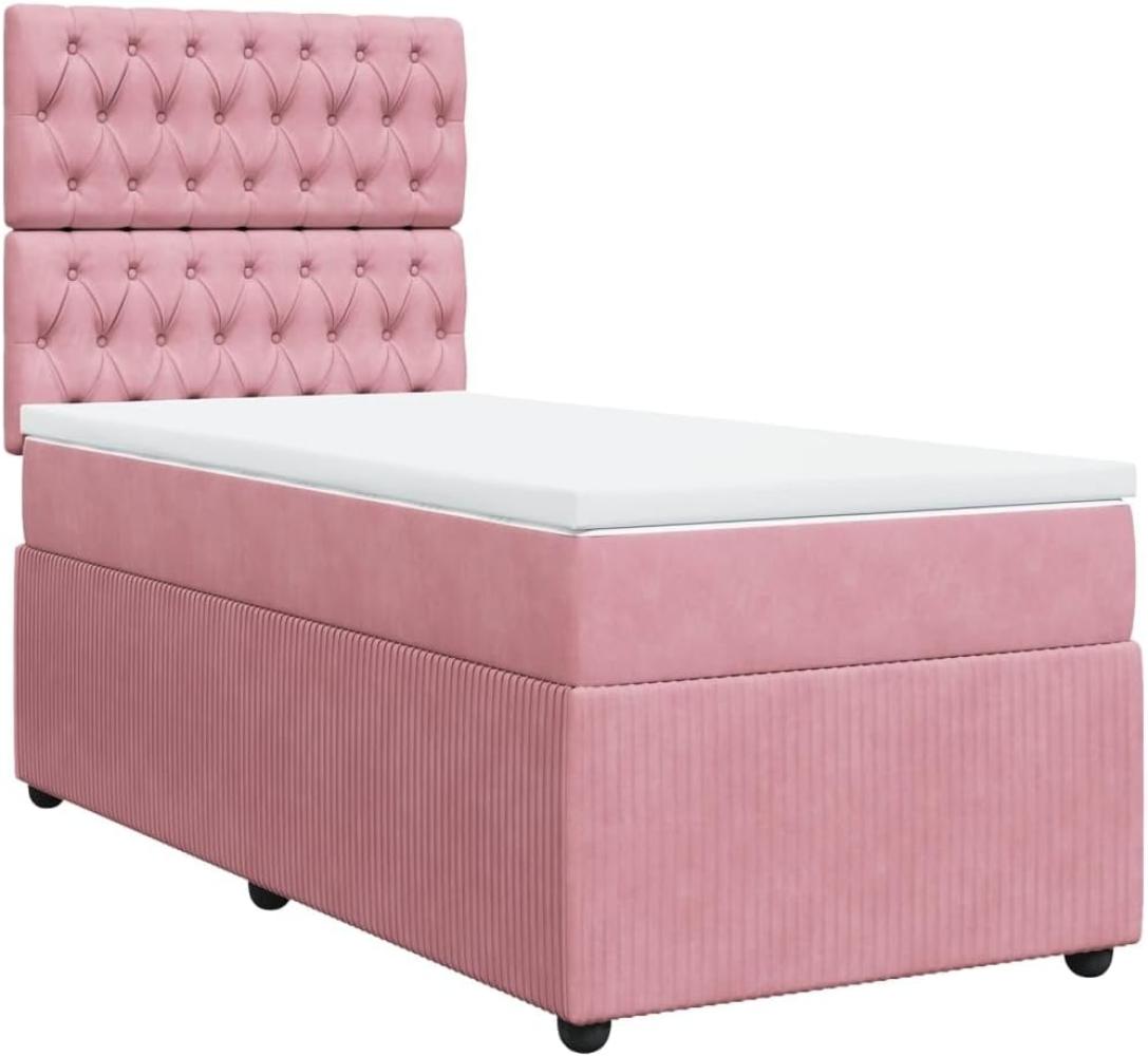 Boxspringbett mit Matratze Rosa 80x200 cm Samt 3292201 Bild 1