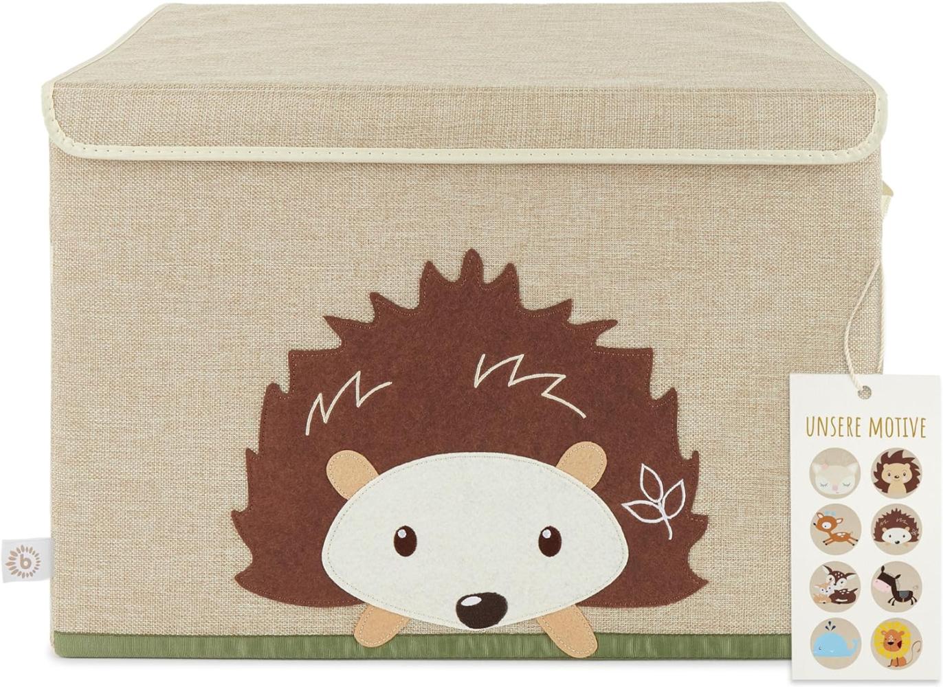 Grosse Spielzeugbox fürs Kinderzimmer, Igel, natur, 36 x 36 x 51 cm, von Bieco Bild 1