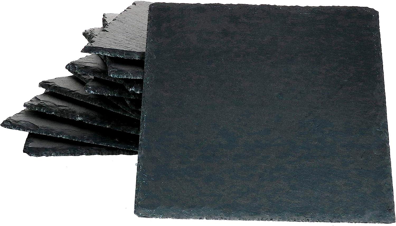 12x Schieferplatten 17 x 17 cm Tisch-Set Untersetzer Servierplatte Naturschiefer Bild 1