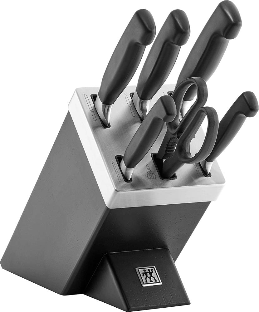 Zwilling Vier Sterne Messerblock 7-tlg. schwarz Küchenmesser Bild 1