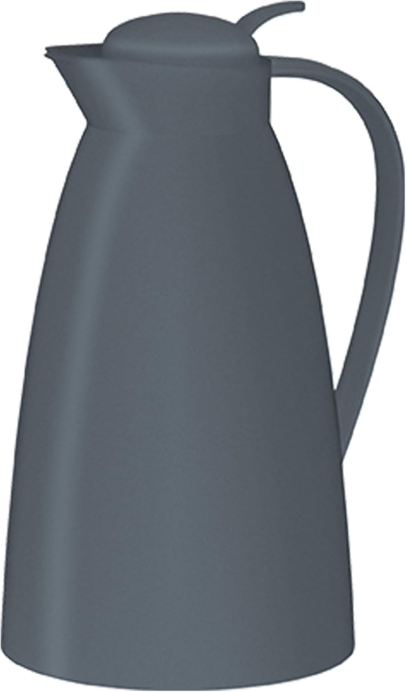 alfi ECO 1,0l, dunkelgrau, Isolierkanne mit hygienischem Hartglaseinsatz aus Kunststoff, Drehverschluss mit bequemer Drucktaste, Ausgießen mit einer Hand, ideal als Kaffeekanne, Teekanne, BPA-frei Bild 1