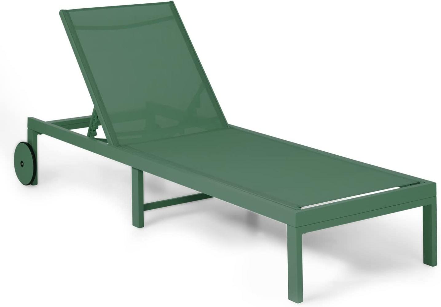 Lucca Lounger Liegestuhl Polyester Aluminium 4-Stufen Dunkles Moosgrün Bild 1