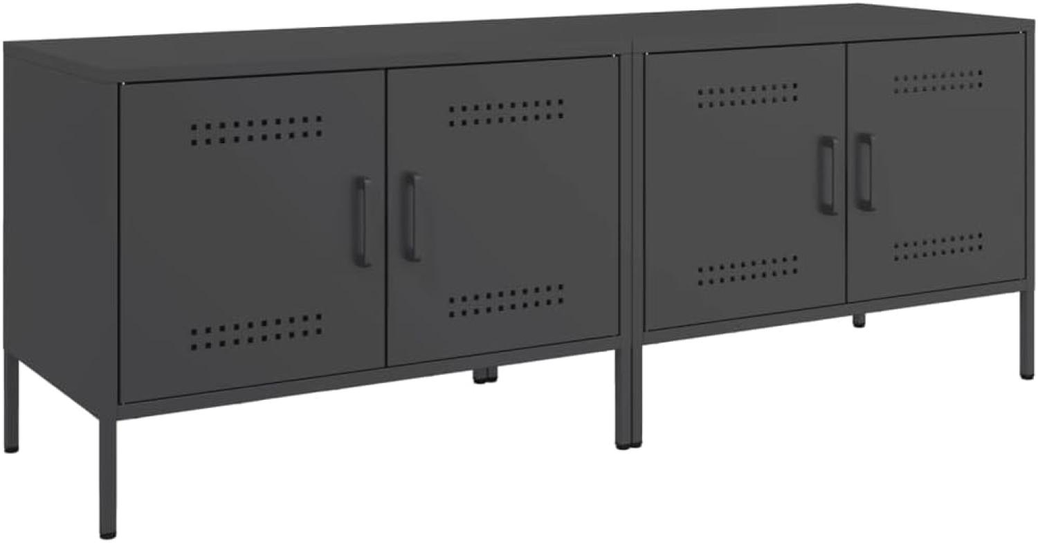 TV-Schränke 2 Stk. Schwarz 68x39x50,5 cm Stahl 842935 Bild 1