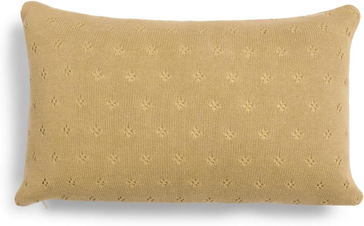 Essenza Strick Dekokissen Plaid Ajour fern yellow | 30x50 cm Bild 1