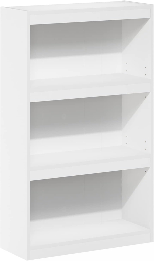 Furinno Jaya Enhanced Home Bücherregal, 3 Ebenen, verstellbar, Holzwerkstoff, weiß, 3-Tier Bild 1