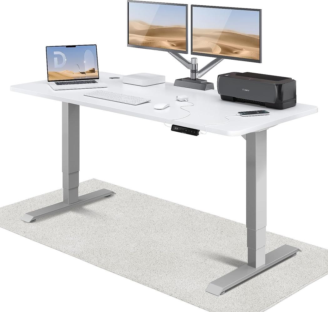 Höhenverstellbarer Schreibtisch - Höhenverstellbar Elektrisch mit Flüsterleisem Dual-Motor & Touchscreen - Hohe Tragfähigkeit - Stehtisch von Desktronic, Grau + Weiß, 180 x 80 cm Bild 1