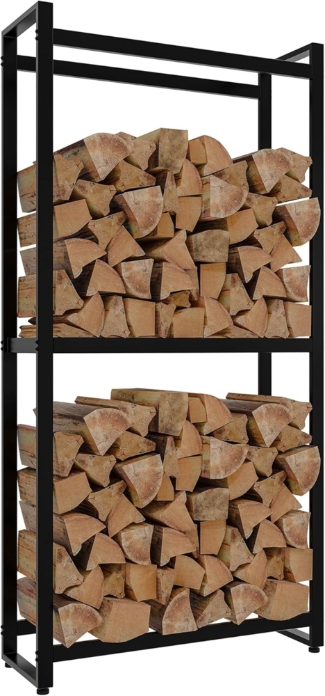 CLP Kaminholzregal Morson, BxTxH:75x25x150 cm, Holzständer aus pulverbeschichtetem Stahl Bild 1