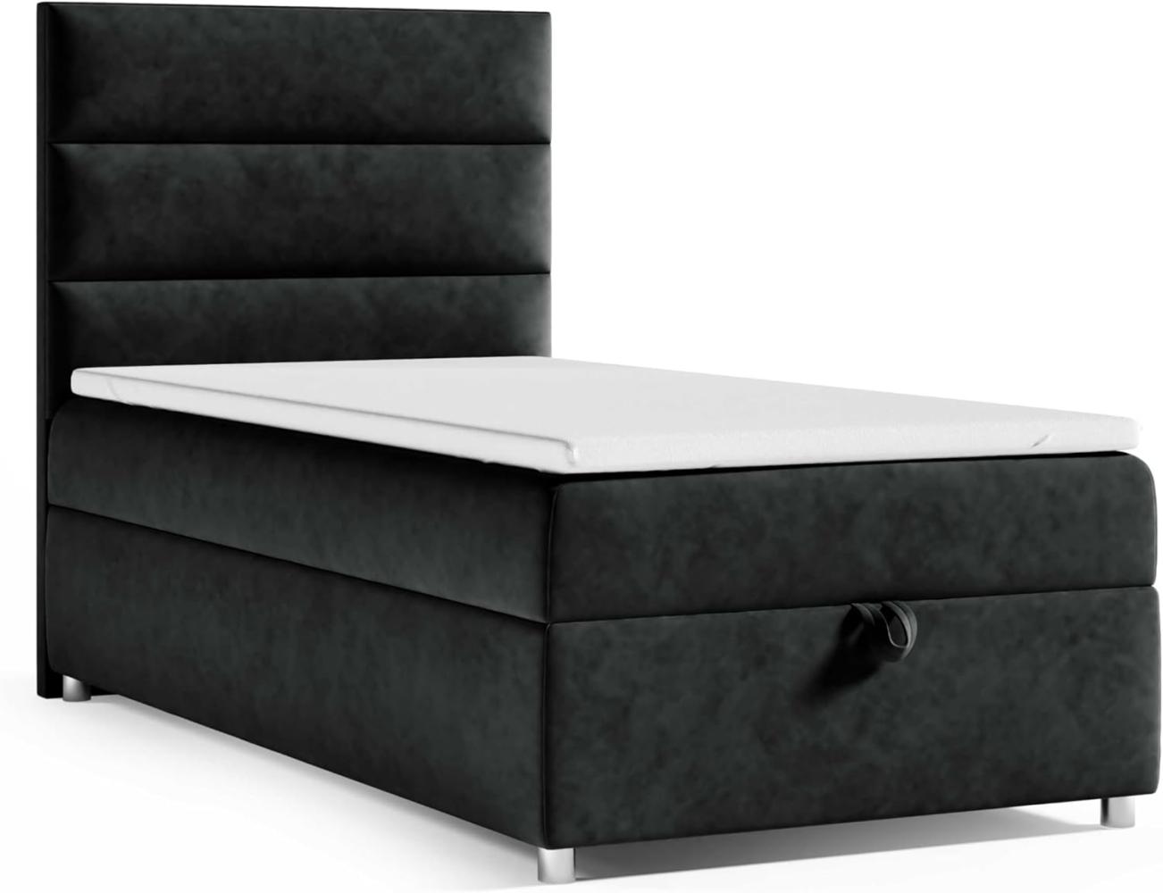 Best for Home Boxspringbett K4 SINGLE mit Bettkasten (Schwarz 100x200) Bild 1