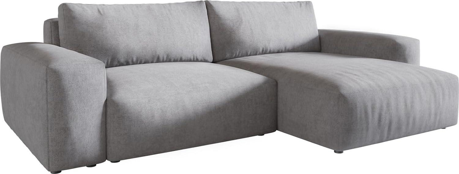 Ecksofa Lanzo XL 270x180 cm Mikrofaser Grau Recamiere variabel Bild 1